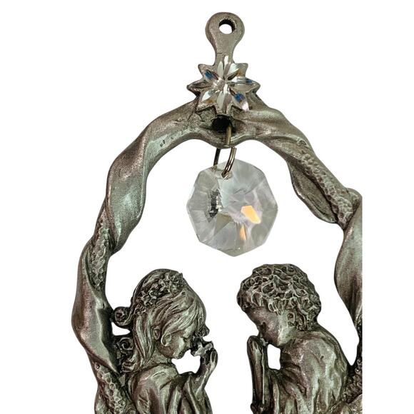 Spoontiques Pewter Ornament Suncatcher Prism God Bless Our Children 3.25" #2387 - Picture 3 of 5